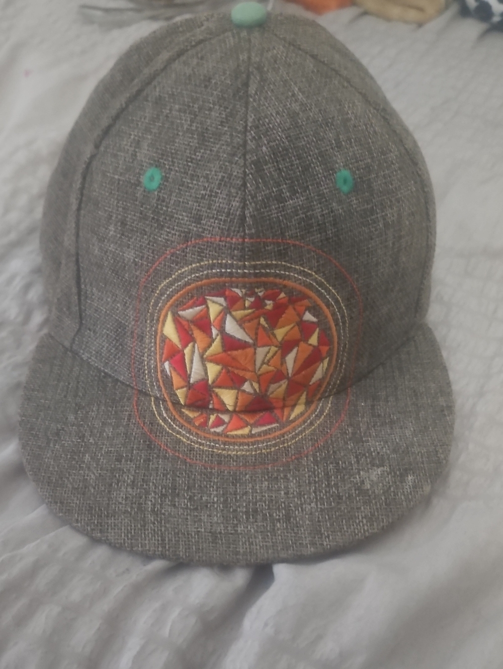 Grassroots Fitted Hat with Orange Geometric Patch 420 Limited Edition